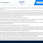 Conditions officielles Azur Casino sur les retraits et les vérifications