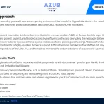 Page officielle de sécurité Azur Casino consacrée aux justificatifs d