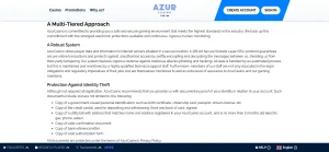 Page officielle de sécurité Azur Casino consacrée aux justificatifs d